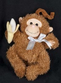 Kids II Musical Monkey Holding Banana Crib Pull Toy Plush Lovey
